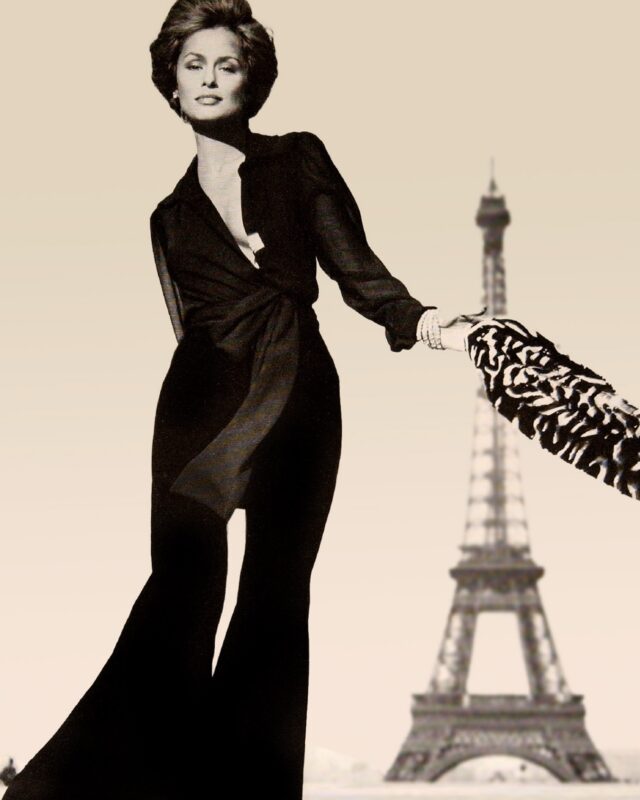 El glamour del negro y la comodidad perfecta para la noche: Blusa cruzada de gasa negra de corte perfecto, pantalones de terciopelo de gasa ajustados a la cadera y cárdigan de piel de cebra.
#voguemagazine #1973 #ManuelPertegaz